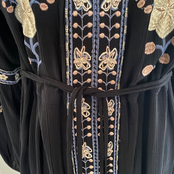 Black 'Hasu' Long Embroidered Dress by NKN Nekane - Picture 6 of 6